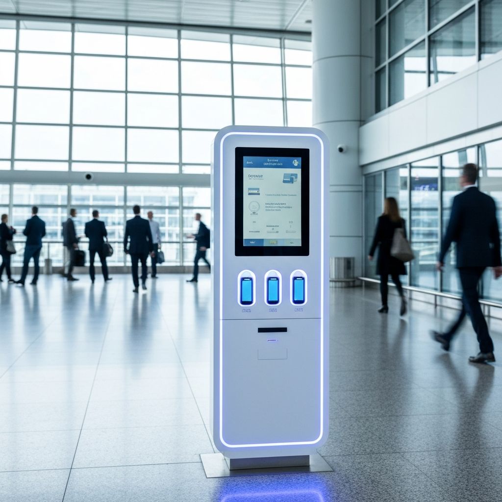 Smart self-service power bank rental station in airport